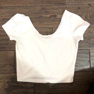 Basic white crop top.